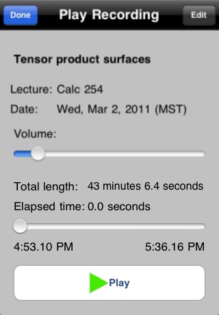 Record It! Play Screen